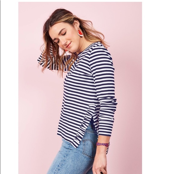 Women’s Stella & Dot Ruffle Side Long Sleeve Top - Picture 3 of 9